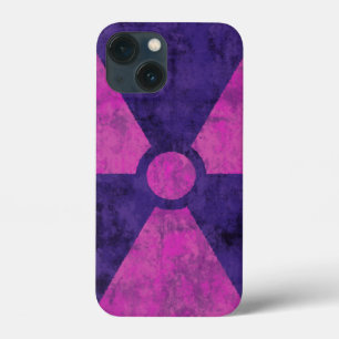 Coques Pour iPhone Symbole de rayonnement rouge défraîchi