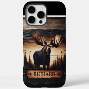 Coques iPhone 16 Pro Max Symbole de sculpture sur bois d'orignal