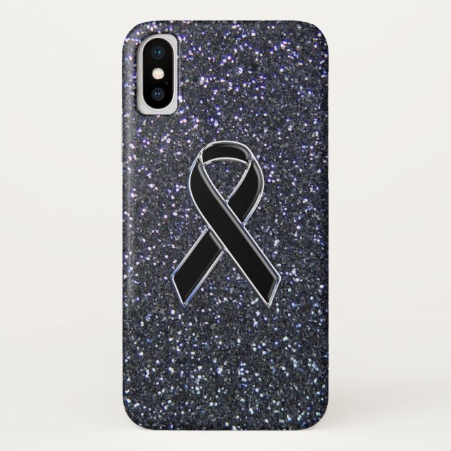 Coques Case-Mate iPhone Symbole de sensibilisation au ruban noir (Dos)