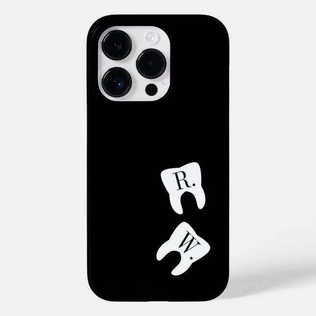 Coques Case-Mate iPhone Symbole dentaire des dents paraphé personnalisé (Verso)