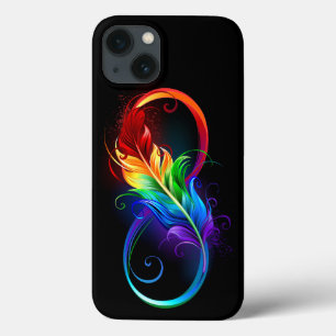 Case-Mate iPhone Case Symbole d'infini avec plume arc-en-ciel