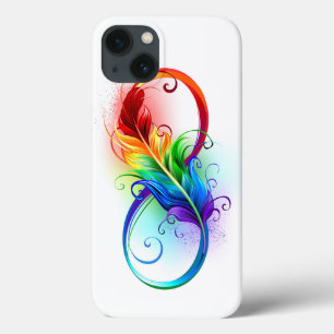 Case-Mate iPhone Case Symbole d'infini avec plume arc-en-ciel