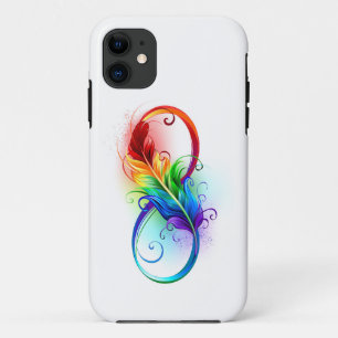 Case-Mate iPhone Case Symbole d'infini avec plume arc-en-ciel