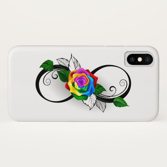 Coques Case-Mate iPhone Symbole d'infini avec Rose arc-en-ciel (Dos (Horizontal))