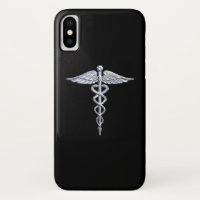 Symbole Médicale Caduceus sur le noir