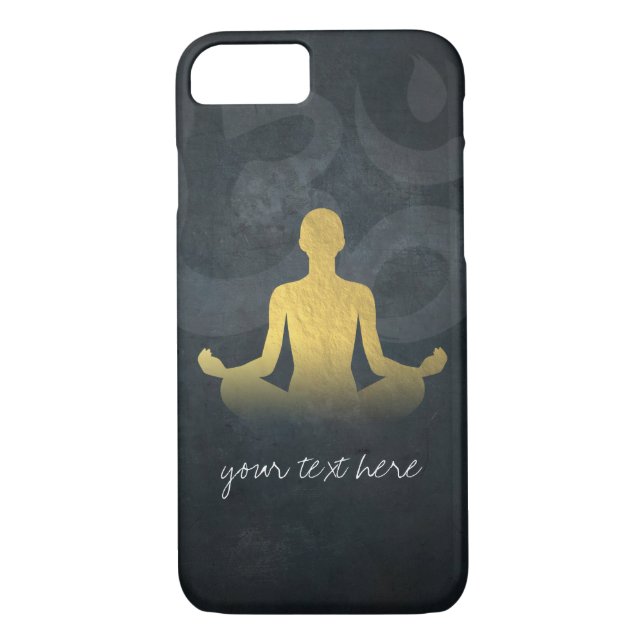 Coques Case-Mate iPhone Symbole Om Pose Om Elégant Yoga Foil (Dos)