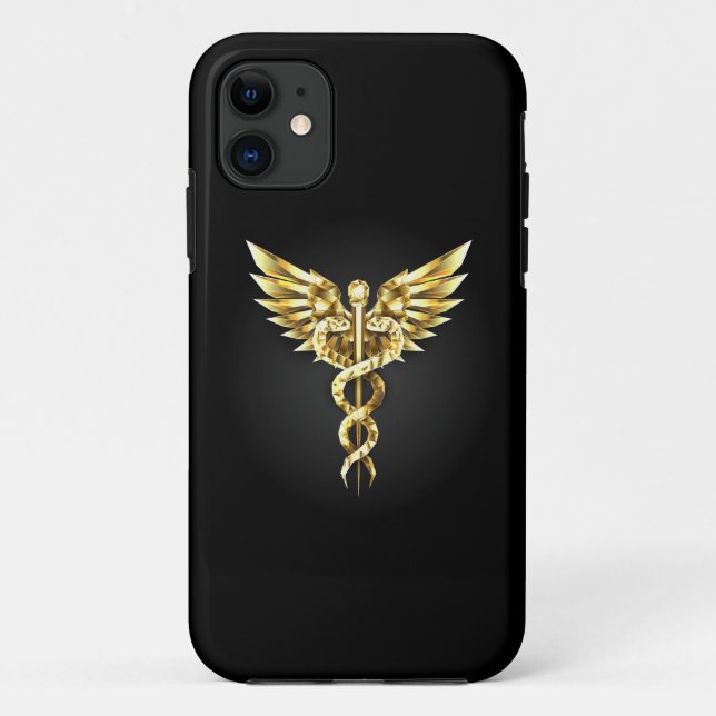 Coques Case-Mate iPhone Symbole Polygonal Or Caduceus (Dos)