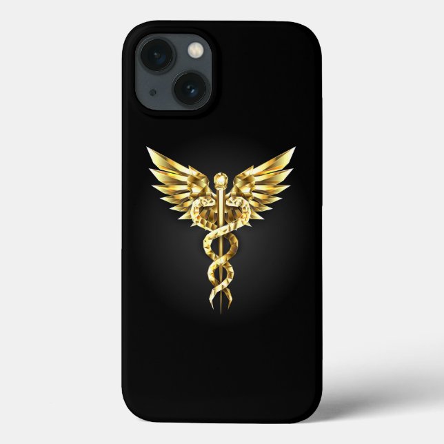 Coques Case-Mate iPhone Symbole Polygonal Or Caduceus (Verso)