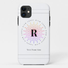 Case-Mate iPhone Case Symbole Sun Carpe Diem élégant Monogramme blanc