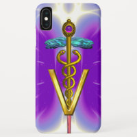 SYMBOLE VÉTÉRINAIRE DE CADUCE D'OR / Fuchsia viole