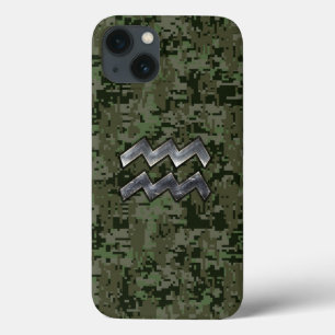 Case-Mate iPhone Case Symbole Zodiaque Aquarius sur le camouflage numéri