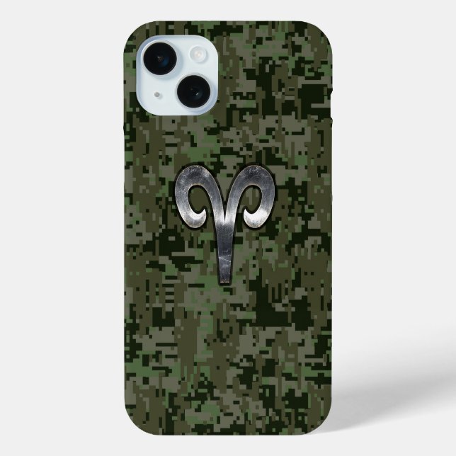 Coques Case-Mate iPhone SYMBOLE Zodiaque Aries Camouflage numérique Woodla (Verso)