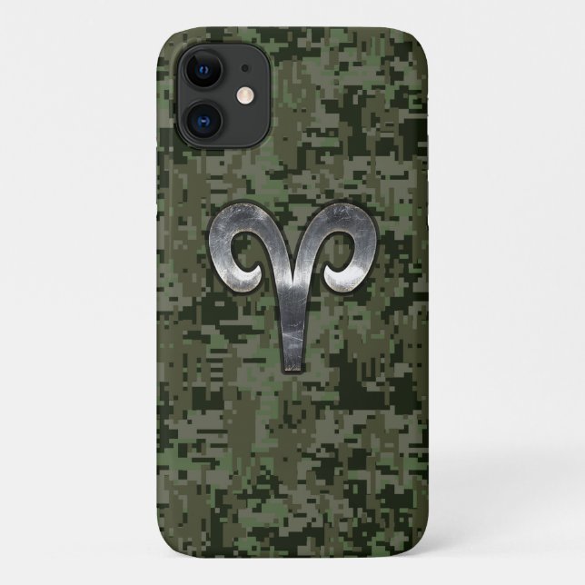 Coques Case-Mate iPhone SYMBOLE Zodiaque Aries Camouflage numérique Woodla (Dos)