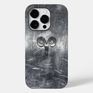 Coque Pour iPhone 14 Pro Symbole Zodiaque Aries en style Argent
