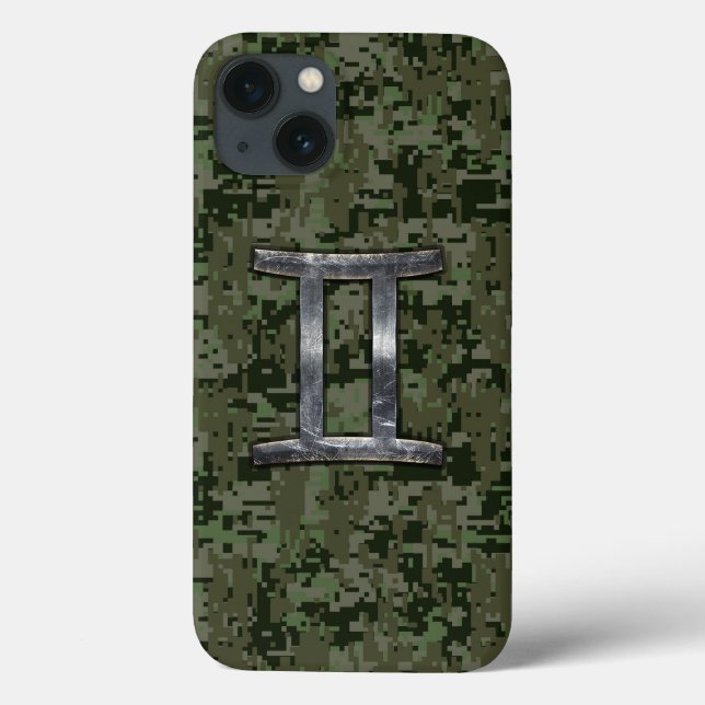 Coques Case-Mate iPhone SYMBOLE Zodiaque Gemini sur Camouflage numérique v (Verso)