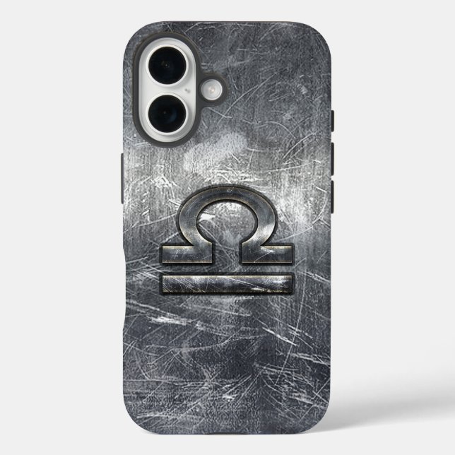 Coques Case-Mate iPhone SYMBOLE Zodiaque Libra Acier industriel désorganis (Verso)