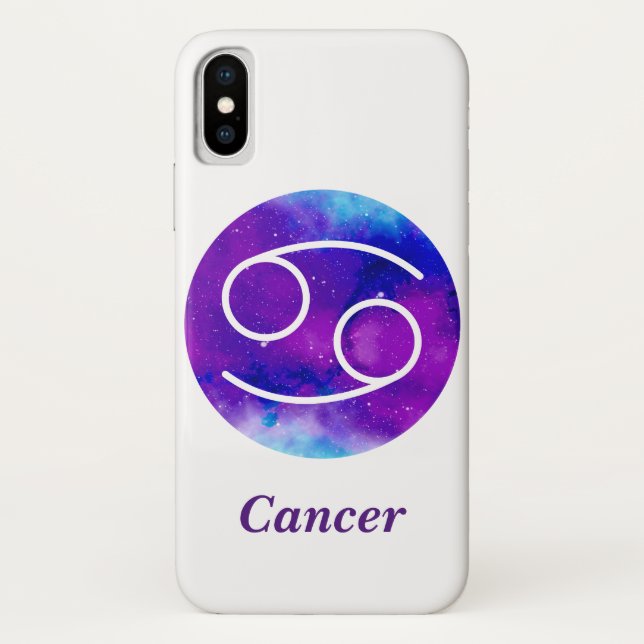Coques Case-Mate iPhone Symbole Zodiaque tendance Cancer Nebula violette (Dos)