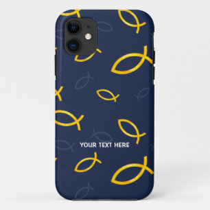 Coque iPhone 11 Symboles du poisson chrétien sur le arrière - pl