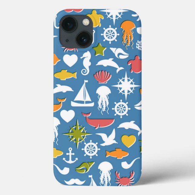 Coques Case-Mate iPhone Symboles maritimes Motif (Verso)