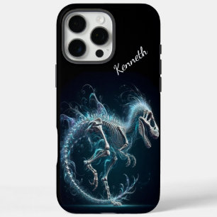 Coques iPhone 16 Pro Max T-Rex Squelette en lumière éthérée