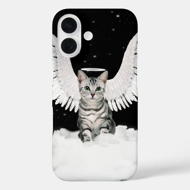 Coques Case-Mate iPhone Tabby Cat Guardian Angel avec ailes (Verso)
