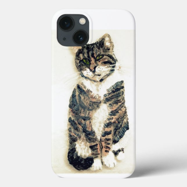 Coques Case-Mate iPhone Tabby Peinture Cute Chat (Verso)
