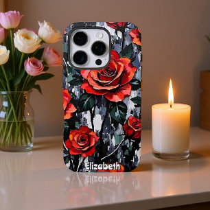 Coques iPhone 16 Pro Tableau classique de bouquet de rose rouge