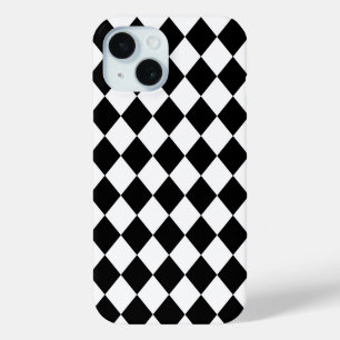 Coque Pour iPhone 15 Tableau de bord noir et blanc À damiers Drapeau