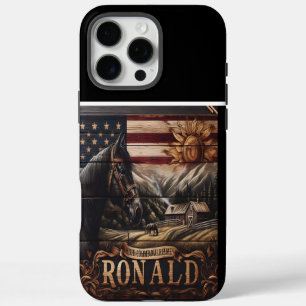 Coques iPhone 16 Pro Max Tableau du ranch américain du cheval