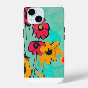 Coque Pour iPhone 15 Tableau Floral contemporain