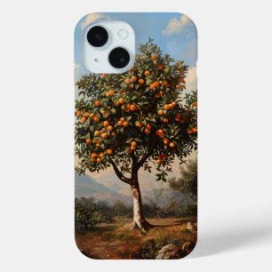 Coque Pour iPhone 15 Tableau Paysage vintage Orange Tree