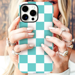 Coques iPhone 16 Pro Max Tableau turquoise Et Blanc