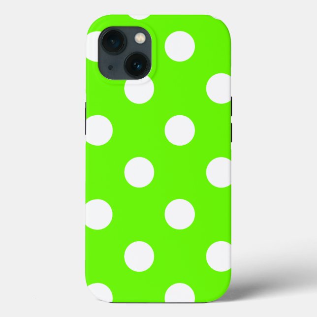 Coques Case-Mate iPhone Taches à pois vert citron (Verso)