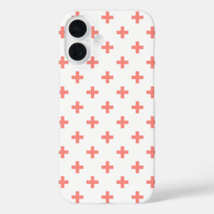 Coques iPhone 16 Taches de danse croisées pêche sur fond blanc