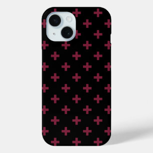 Coque Pour iPhone 15 Taches de polka mûre sur fond noir