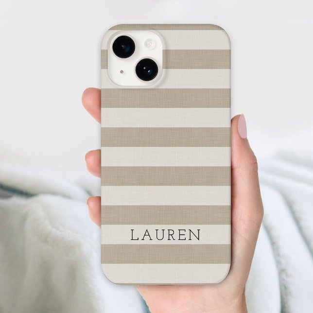 Coques Case-Mate iPhone Tailles beiges rustiques Monogrammes (Créateur téléchargé)