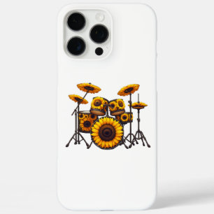 Coques iPhone 16 Pro Max Tambours Tournesol Fleur Musicien Musique Floral