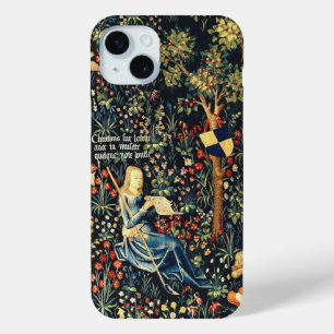 Coque iPhone 15 Mini Tapisserie de la Renaissance médiévale Bergers et