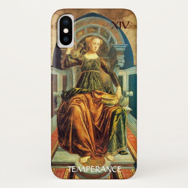 COQUES Case-Mate iPhone TAROTS DE RENAISSANCE ANTIQUE 14 / TEMPÉRANCE (Dos)