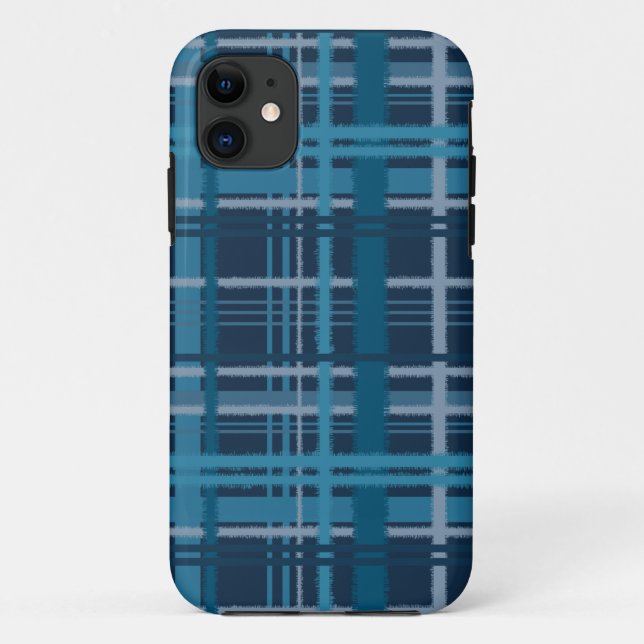 Coques Case-Mate iPhone tartan bleu (Dos)