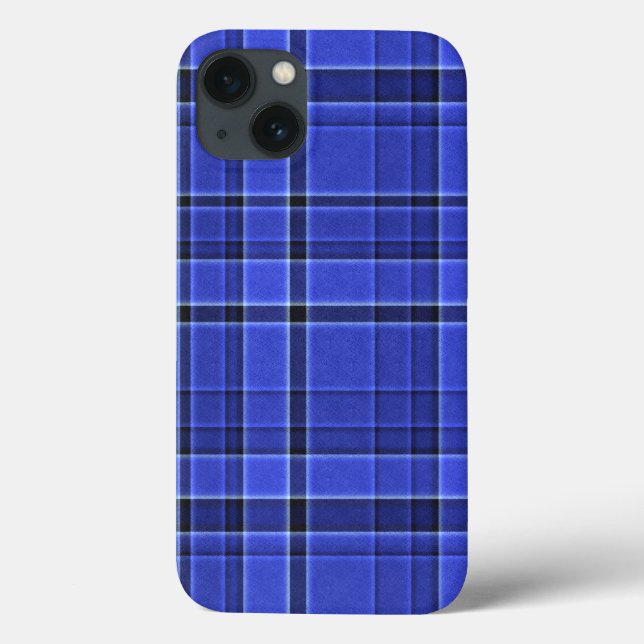 Coques Case-Mate iPhone Tartan bleu plaid (Verso)