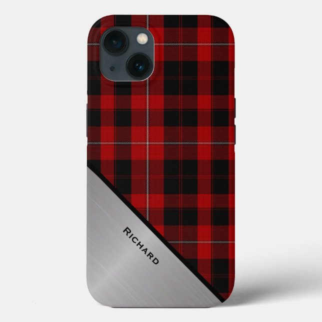 Coques Case-Mate iPhone Tartan Carreaux Cunningham Rouge & Noir  (Verso)