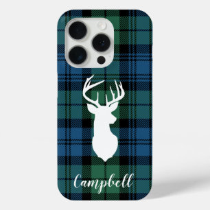 Coque iPhone 15 Pro Tartan de Noël Clan Campbell