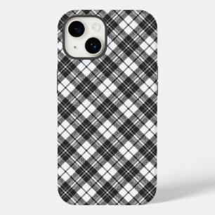 Coque Pour iPhone 14 Tartan motif vacances Noël noir blanc
