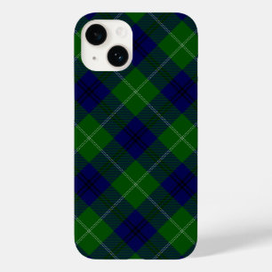 Coque Pour iPhone 14 tartan Oliphant bleu vert carreaux
