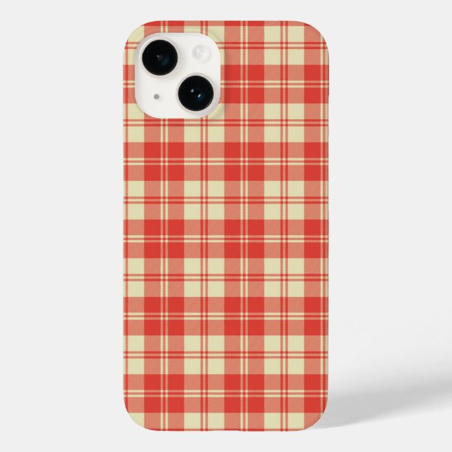 Coques Case-Mate iPhone Tartan plaid de clan rouge et blanc (Verso)
