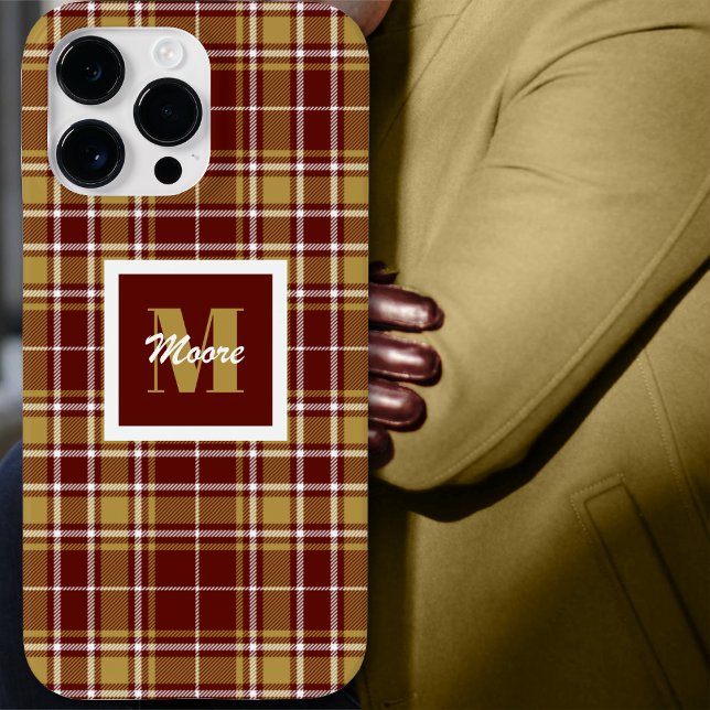 Coques Case-Mate iPhone Tartan - Russet Red Off Blanc et Caramel Gold (Tartan - Russet Red Off White and Caramel Gold Case-Mate iPhone Case by Leapfroglisics Shop)