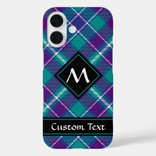 Coques iPhone 16 Tartan vert de mer, violet et bleu