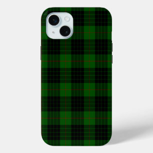 Coque iPhone 15 Mini tartan vert noir carreaux Gunn