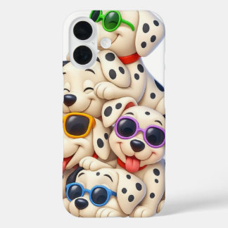 Coques iPhone 16 Tas de chiots dalmates